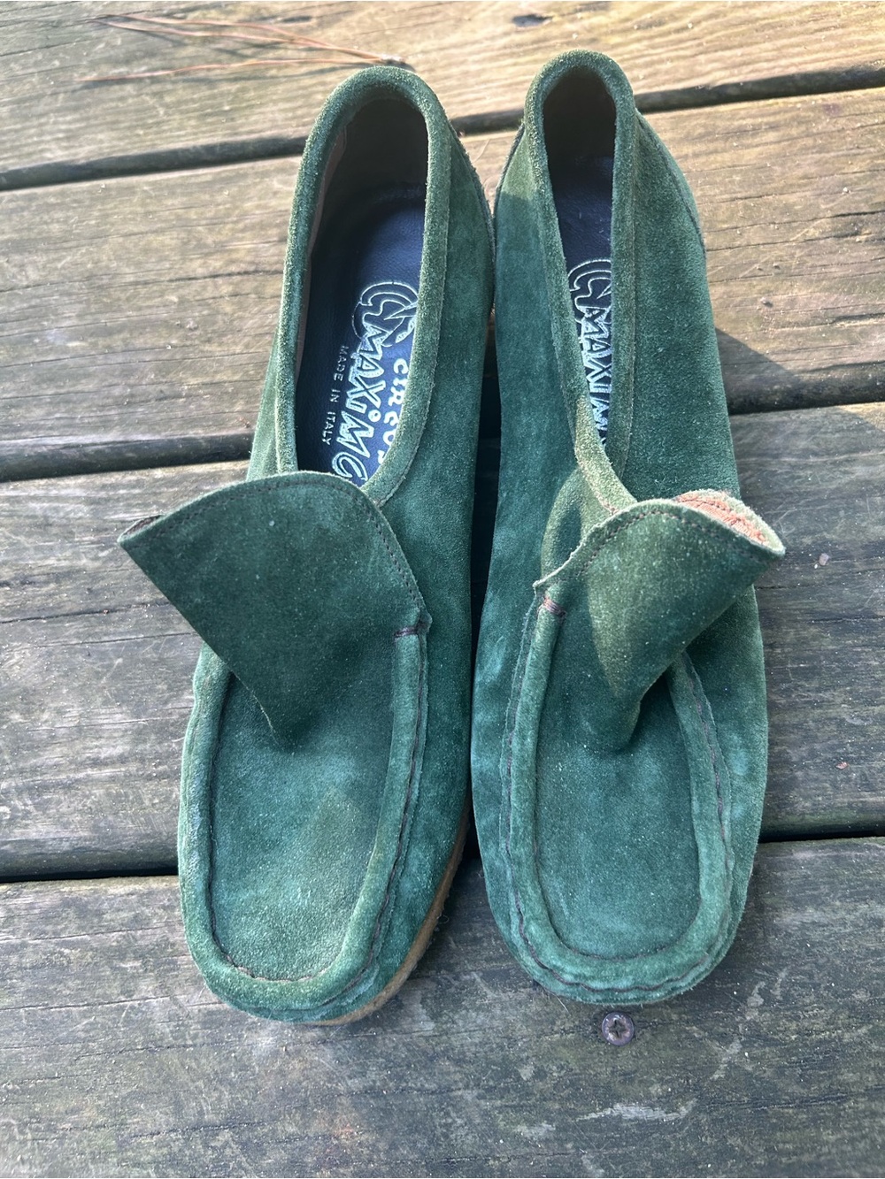 Green Suede Women’s Italian Loafers